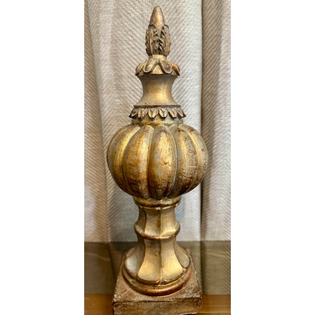 French style vintage plaster composite antique gold finish, decorative finial.