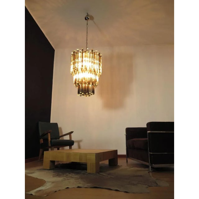 Vintage Italian Glass Chandelier, 1984 For Sale - Image 13 of 15
