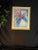 Teal Vintage Framed Abstract Floral Artwork in Blue, Teal and Pink With Gold Frame - Signed For Sale - Image 8 of 10
