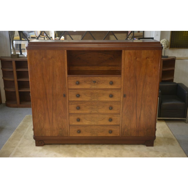 Brown Art Deco Walnut Wardrobe by Louis Majorelle, 1930s For Sale - Image 8 of 14