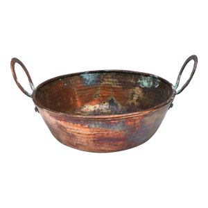 Vintage Hammered Copper Handled Bowl
