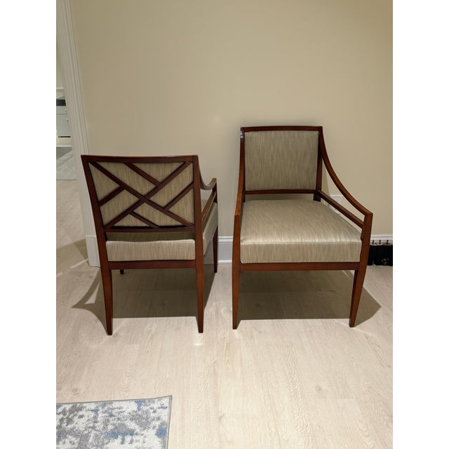 Pair of Bolier & Co Rosenau Upholstered Back Arm Chairs For Sale - Image 12 of 12