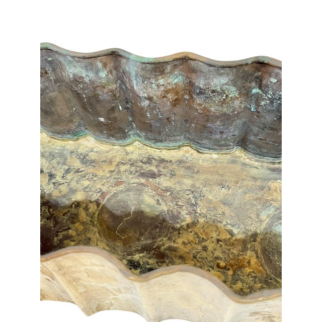 Vintage Mid Century Brutalist Italian Brass Planter Paw Feet For Sale - Image 11 of 18