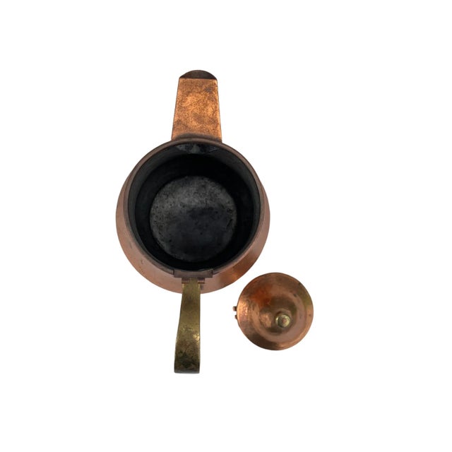 Copper Vintage Hand Hammered Copper Tea Pot For Sale - Image 8 of 10