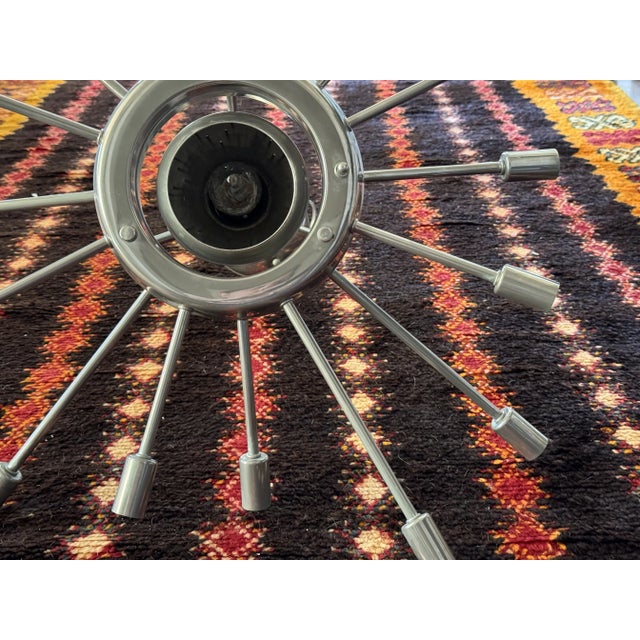 Authentic Mid-Century Sputnik Ceiling Fixture For Sale - Image 4 of 9