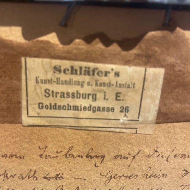 1949 Antique German Landscape With Figures Watercolor by Casper Scheuren For Sale - Image 10 of 12