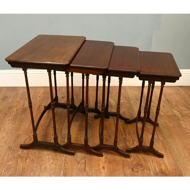 Georgian Nest Tables in Mahogany, Set of 4 For Sale - Image 9 of 10