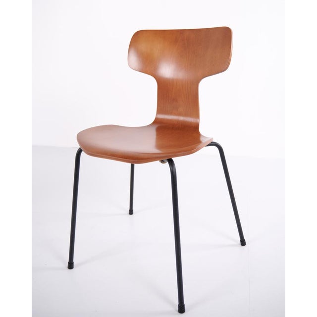 Gold Model 3103 Dining T-Chairs by Arne Jacobsen for Fritz Hansen, 1980s, Set of 6 For Sale - Image 8 of 17