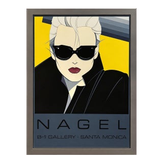 1985 Patrick Nagel Serigraph Santa Monica Poster B-1 Gallery Exhibition 34 X 27 For Sale