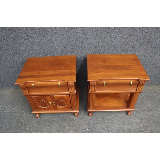 Pair of Dutch Designs Cherry Wood Traditional Nightstands For Sale In Philadelphia - Image 6 of 13