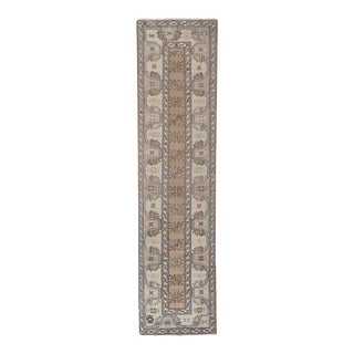 1970s Vıntage Turkish Oushak Handmade Wool Runner Rug For Sale