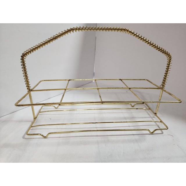 1960s 8 Fred Press m.c.m Highball Glasses in a Brass Caddy For Sale In Seattle - Image 6 of 6