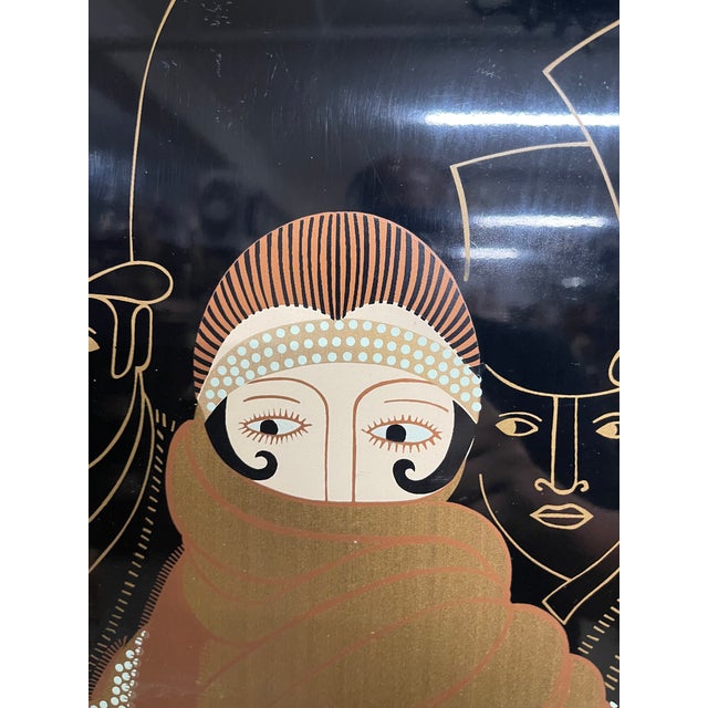 Mid 20th Century Vintage Large Signed Erte Mounted Wall Panels—Set of Three For Sale - Image 5 of 18