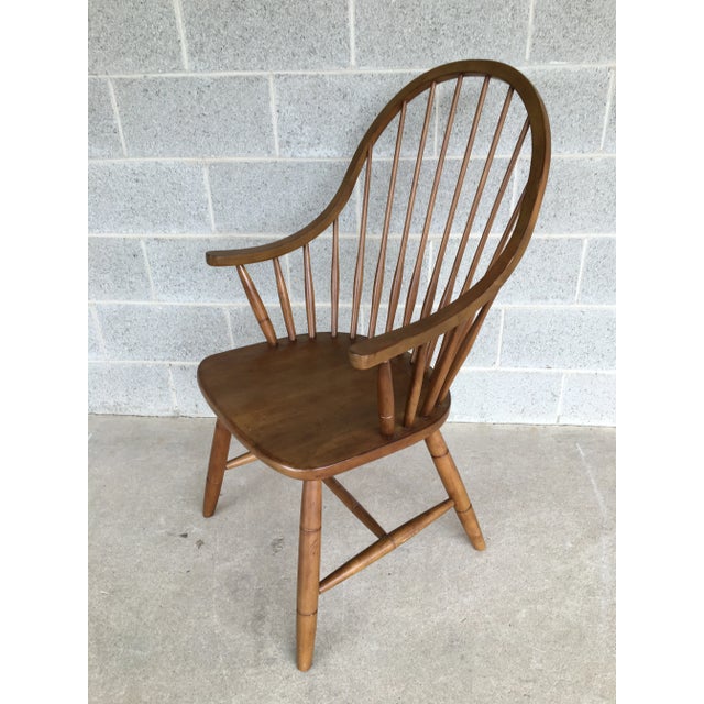 Description: Ethan Allen Maple Hoop Back Arm Chair, Very Good Condition, Normal Pre-Owned Furniture Age Wear, such as...
