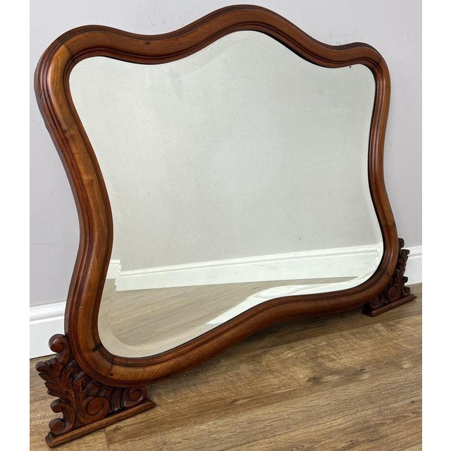 Antique French Walnut Ornate Wall Mirror For Sale - Image 11 of 11
