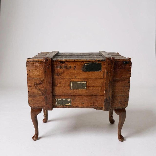 The wwii military chest table is a unique upcycled wooden crate transformed into a vintage side table that delivers rustic...