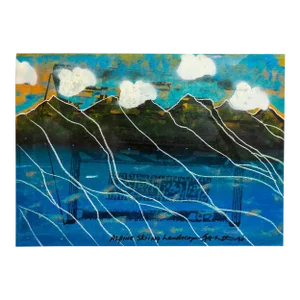 Iain Baxter, "Alpine Skiing Landscape" Conceptual Monoprint Painting