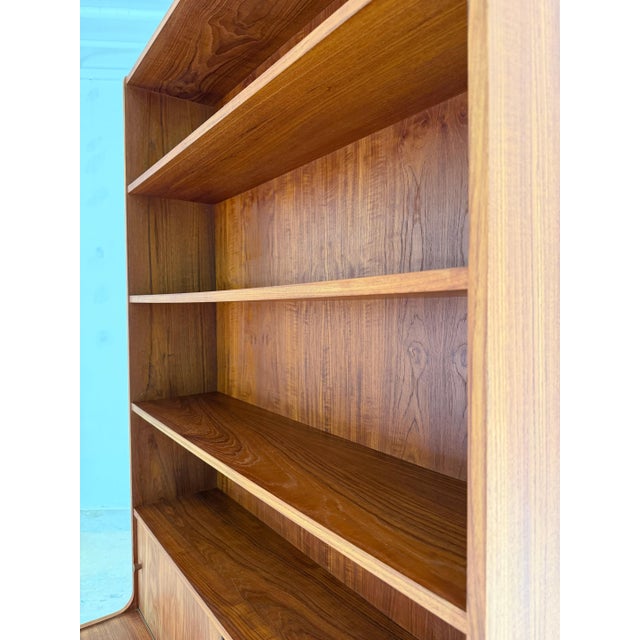Teak Bookcase with Sliding Doors, Denmark For Sale - Image 10 of 11