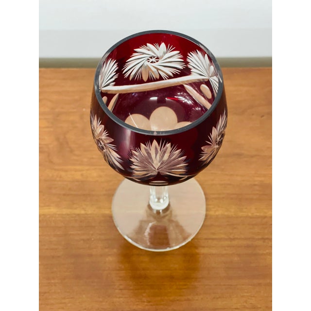 Early 20th Century Vintage Hungarian Crystal Wine Glass For Sale - Image 5 of 9