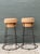 Early 21st Century Vintage Cork and Metal Bar Stools - A Pair For Sale - Image 5 of 12