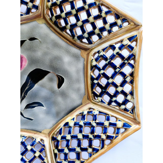 Late 19th Century Late 19th Century Victorian Octagonal Reticulated Plate For Sale - Image 5 of 11