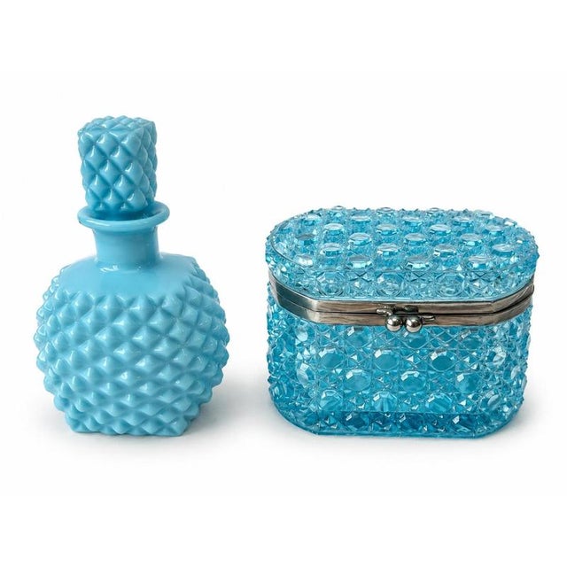 Glass and Crystal Bottle and Box with Lid, Set of 2 For Sale - Image 6 of 6
