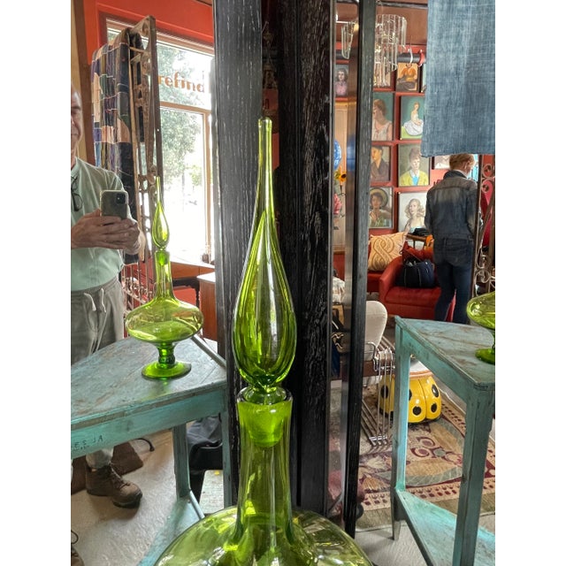 Blenko Mid-Century Modern Green Blenko Glass Bottle For Sale - Image 4 of 7
