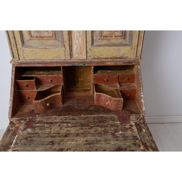 Antique Folk Art Rustic Swedish Writing Cabinet, 1820 For Sale - Image 12 of 13
