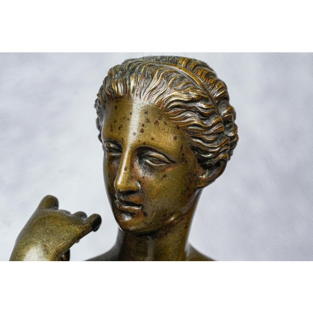 Victorian Neoclassical Antique Victorian Bronze Statue Sculpture of Woman For Sale - Image 3 of 16