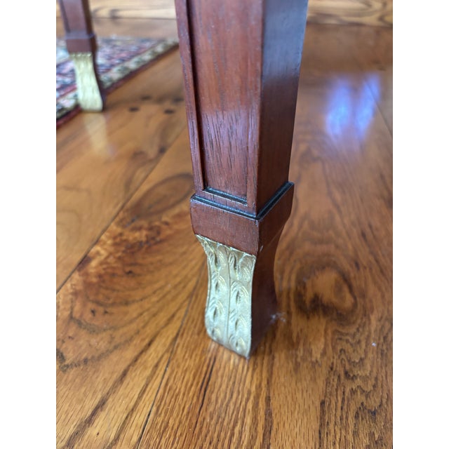 1910s Antique Highly Decorative Mahogany Edwardian Demi-Lune Console Table For Sale - Image 5 of 6