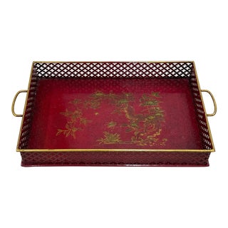 Vintage Italian Tole Chinoiserie Tray Made for Bergdorf Goodman For Sale