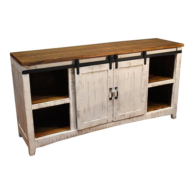 Greenview Sliding Door White Console - 68" For Sale