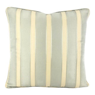 Kravet Couture Dotted Stripe in Spa With Self-Welt Pillow Cover For Sale