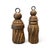 A charming pair of 19th century Italian carved wooden tassels featuring beautiful hand-crafted detail and a rich, timeworn...