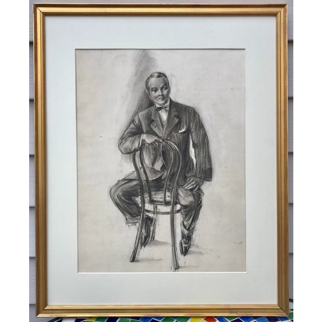 Original Vintage Drawing of a Man by Charles Sheldon C.1930 For Sale In New York - Image 6 of 6