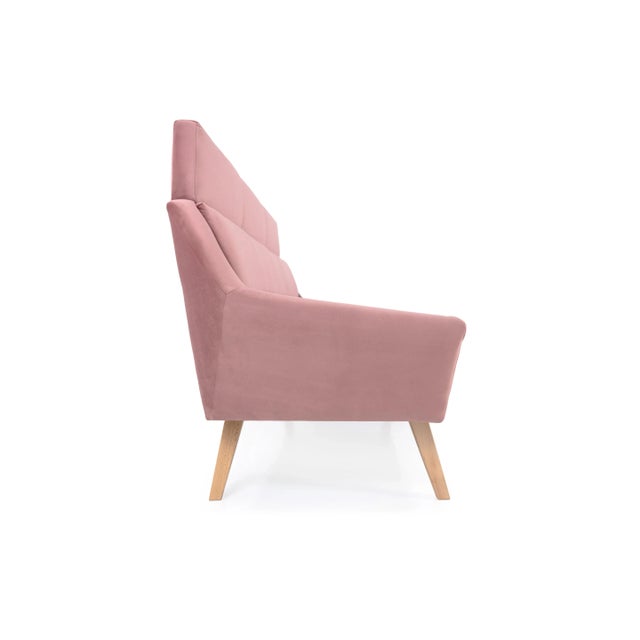 Wood Scandinavian Pink Mandal Sofa For Sale - Image 7 of 10
