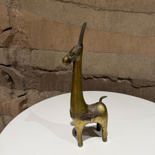 Metal Brass Figurine Stylized Lama Mid Century Modern Decor For Sale - Image 7 of 15