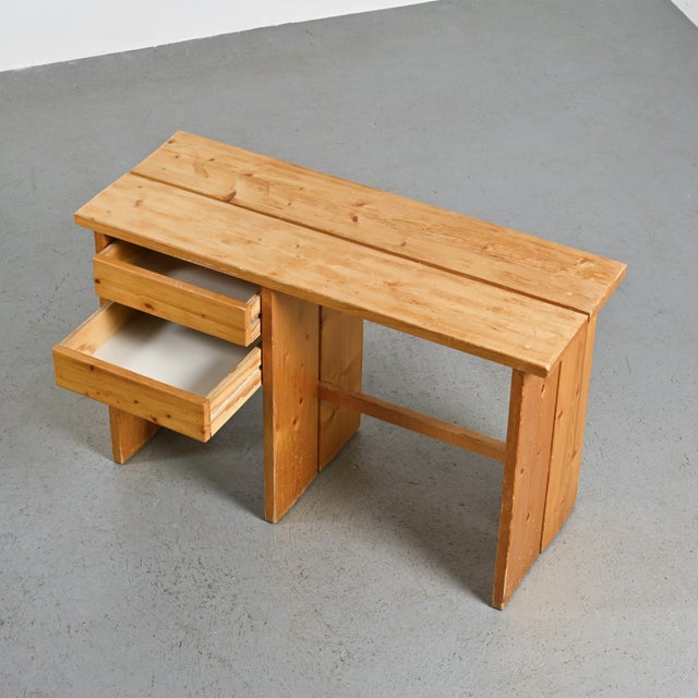 Wood Pine Desk from Mobilier Gal La Plagne, 1960s For Sale - Image 7 of 11