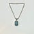 1920s Antique Art Deco Art Nouveau Blue Glass & Silver Tone Pendant Necklace, 14.5”. For Sale - Image 6 of 12