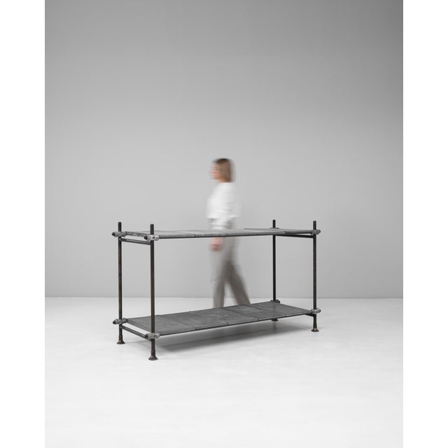Mid 20th Century 20th Century French Metal Console Table With Zinc Tops For Sale - Image 5 of 18