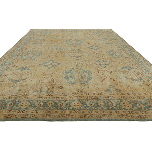 2010s Rug & Kilim’s Oversized Oushak Style Rug in Brown & Blue With Geometric Patterns For Sale - Image 5 of 7