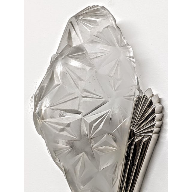David Gueron Degue French Art Deco Geometric Wall Sconces Signed by Degue - a Pair For Sale - Image 4 of 5