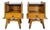 Bedside Tables in Oak and Opaline, 1940s, Set of 2 For Sale