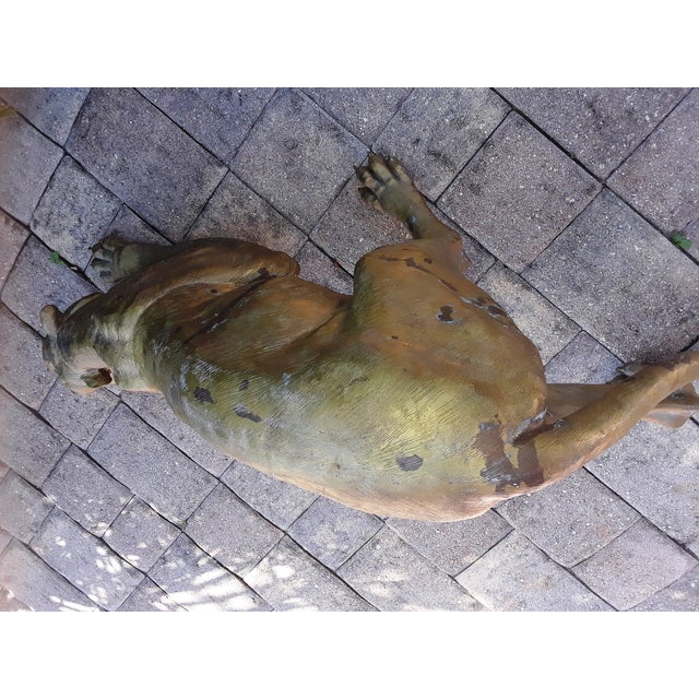 Metal Vintage Hollywood Regency Bronze Rapper Tiger Sculpture For Sale - Image 7 of 12