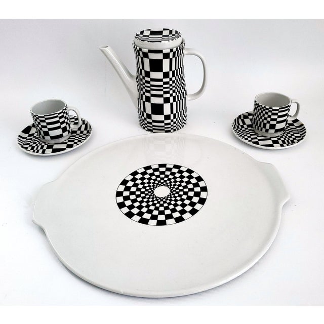 Mid 20th Century Espresso Set ----- 1960s Authentic Op Art For Sale - Image 5 of 12