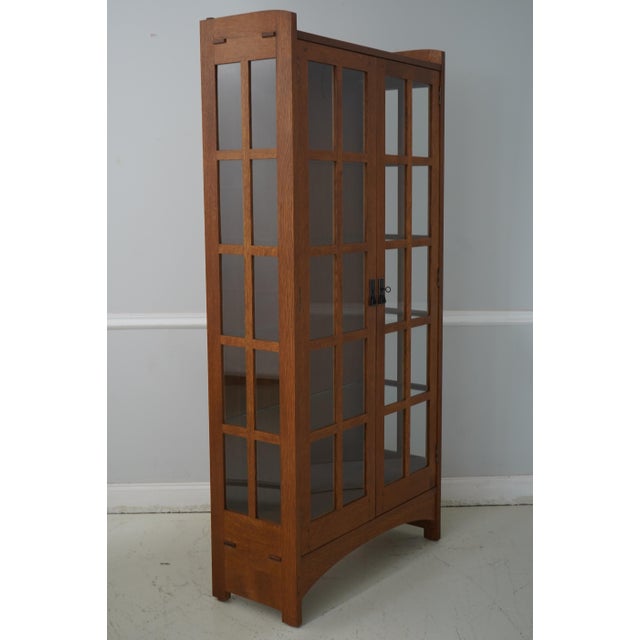 Age: C.2012 Details: Adjustable Shelves Finish No.52 High Quality Construction Lighted Interior Arts & Crafts Style Solid...