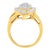 A stunning gold and diamond cluster ring. This pear-shaped ring is made with 22 round and 32 baguette-cut diamonds in a...