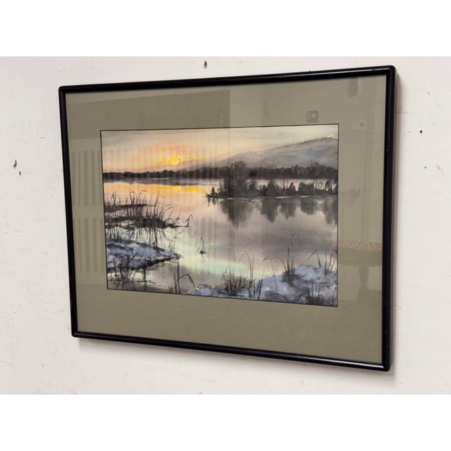 Traditional Cady Stopp Swamp Reflections Framed Watercolor, Circa 1970 For Sale - Image 3 of 11