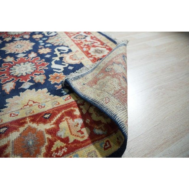 Contemporary 8x10 Blue Hand-Knotted Wool Floral Constellations Classic Traditional Carpet Rug For Sale - Image 3 of 6
