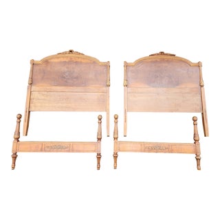 Vintage Twin Headboard and Footboards - a Pair For Sale